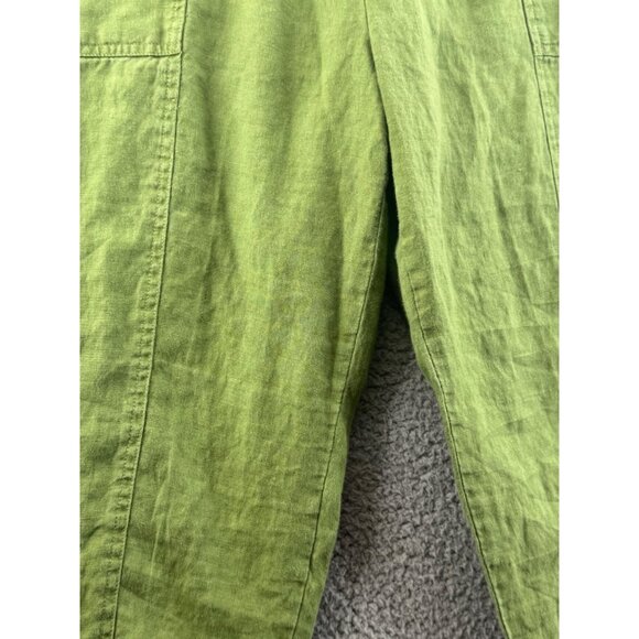 Ellen Tracy Cropped Linen Pants Green Size Large - Picture 4 of 7